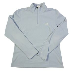 The North Face Womens Fleece Pullover Long Sleeve Light Blue Large